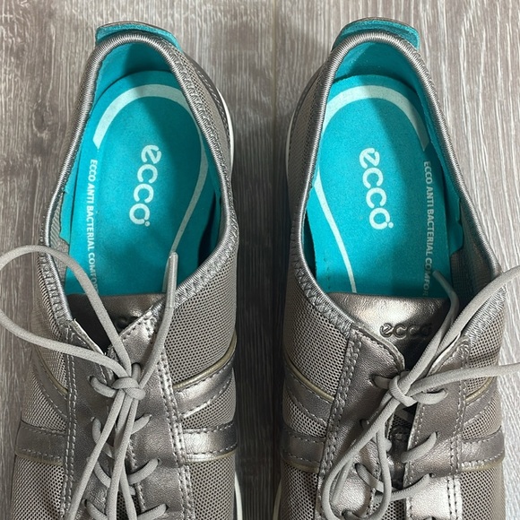 Ecco Bluma Summer Metallic Leather Mesh Lace Up Comfort Shoe Sneaker 10/10.5(41) - Picture 8 of 16